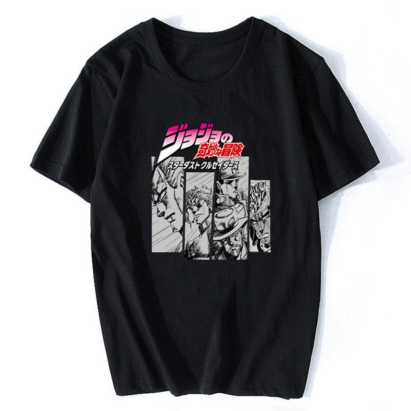 Jojos Bizarre Adventure Vintage Men Manga T-shirt Harajuku Streetwear Cotton Camisetas Hombre Men Vaporwave Japan Anime Shirt