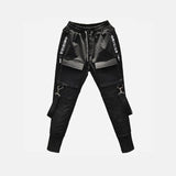 NEW Hot Side Pockets Pencil Pants Mens Hip Hop Patchwork Cargo Ripped Sweatpants Joggers Trousers Male Fashion Full Length Pants