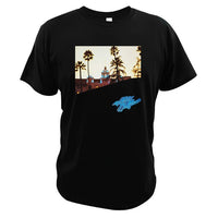 EU Size 100% Cotton T Shirt Eagles Hotel California Tshirt New Official Band Album Cover Casual Short Sleeve Breathable Tops