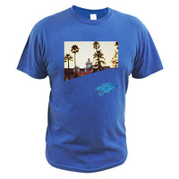 EU Size 100% Cotton T Shirt Eagles Hotel California Tshirt New Official Band Album Cover Casual Short Sleeve Breathable Tops