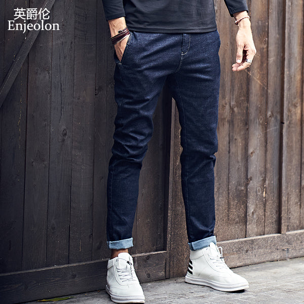 Enjeolon 2019 New Mens Jeans Brand Black Jeans Men Fashion Long Trousers Mens Denim Jeans Pants Clothes Plus Size KZ6141