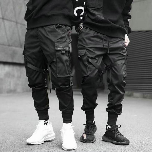 2019 Hip Hop Boy Multi-pocket Elastic Waist Design Harem Pant Men Streetwear Punk Casual Trousers Jogger Male Dancing Black Pant