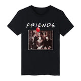 QZHIHE Horror Friends Pennywise Michael Myers Jason Voorhees Halloween Men T-Shirt Cotton Matching T-shirt