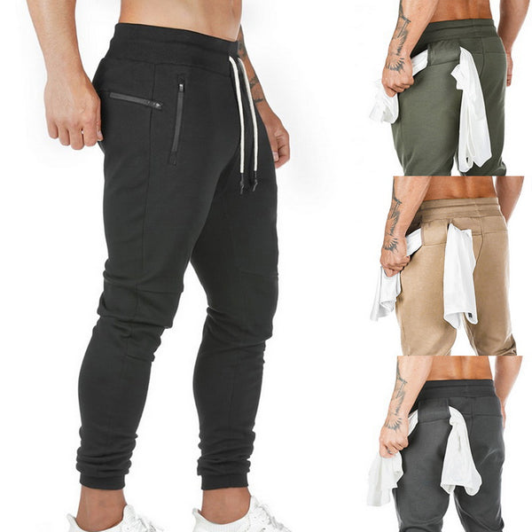 Men's Multi Pocket Sweat Pants 2 in 1 Joggers Men Track Pants Streetwear Built-in Pocket Zipper Sports Trousers Fitness Bottoms