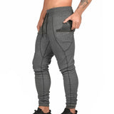 Men's Multi Pocket Sweat Pants 2 in 1 Joggers Men Track Pants Streetwear Built-in Pocket Zipper Sports Trousers Fitness Bottoms