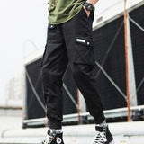 2019 Hip Hop Boy Multi-pocket Elastic Waist Design Harem Pant Men Streetwear Punk Casual Trousers Jogger Male Dancing Black Pant