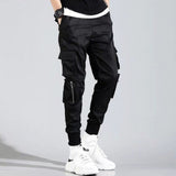 2019 Hip Hop Boy Multi-pocket Elastic Waist Design Harem Pant Men Streetwear Punk Casual Trousers Jogger Male Dancing Black Pant