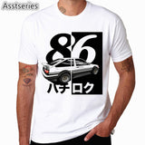 Men Print Drift Japanese Anime Fashion T Shirt Short Sleeves O Neck Summer Cool Casual AE86 Initial D Homme Tshirt