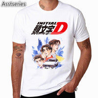 Men Print Drift Japanese Anime Fashion T Shirt Short Sleeves O Neck Summer Cool Casual AE86 Initial D Homme Tshirt