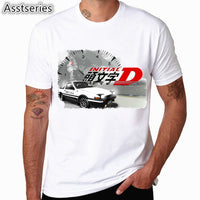 Men Print Drift Japanese Anime Fashion T Shirt Short Sleeves O Neck Summer Cool Casual AE86 Initial D Homme Tshirt