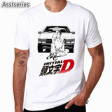 Men Print Drift Japanese Anime Fashion T Shirt Short Sleeves O Neck Summer Cool Casual AE86 Initial D Homme Tshirt