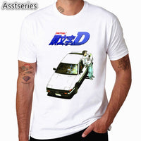 Men Print Drift Japanese Anime Fashion T Shirt Short Sleeves O Neck Summer Cool Casual AE86 Initial D Homme Tshirt