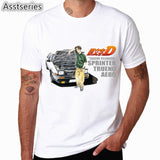 Men Print Drift Japanese Anime Fashion T Shirt Short Sleeves O Neck Summer Cool Casual AE86 Initial D Homme Tshirt