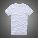 Men tshirt 100% cotton solid color O-Neck short sleeve t shirt male high quality anjoyfitch