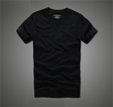 Men tshirt 100% cotton solid color O-Neck short sleeve t shirt male high quality anjoyfitch