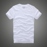 Men tshirt 100% cotton solid color O-Neck short sleeve t shirt male high quality anjoyfitch