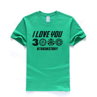 I Love You 3000 Times T shirt Men Superhero Iron Man Tony Stark The Avengers Summer T Shirts Cotton Short Sleeve Black Tshirt