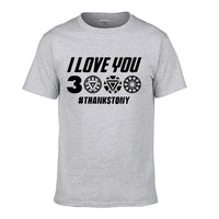 I Love You 3000 Times T shirt Men Superhero Iron Man Tony Stark The Avengers Summer T Shirts Cotton Short Sleeve Black Tshirt