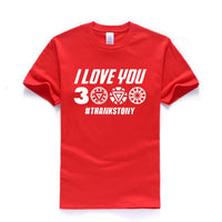 I Love You 3000 Times T shirt Men Superhero Iron Man Tony Stark The Avengers Summer T Shirts Cotton Short Sleeve Black Tshirt