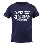 I Love You 3000 Times T shirt Men Superhero Iron Man Tony Stark The Avengers Summer T Shirts Cotton Short Sleeve Black Tshirt