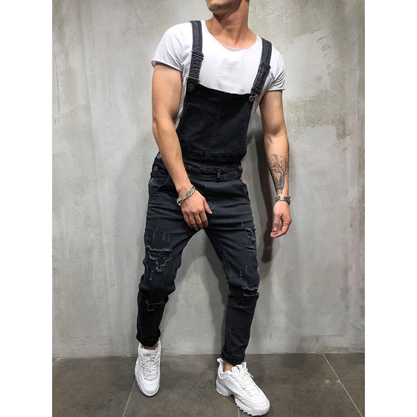 Men'S Casual Jeans Pluse Size Denim Strap Jean Jumpsuit Loose Fitting Sleeveless Casual Feminino Overalls Dungarees Playsuit